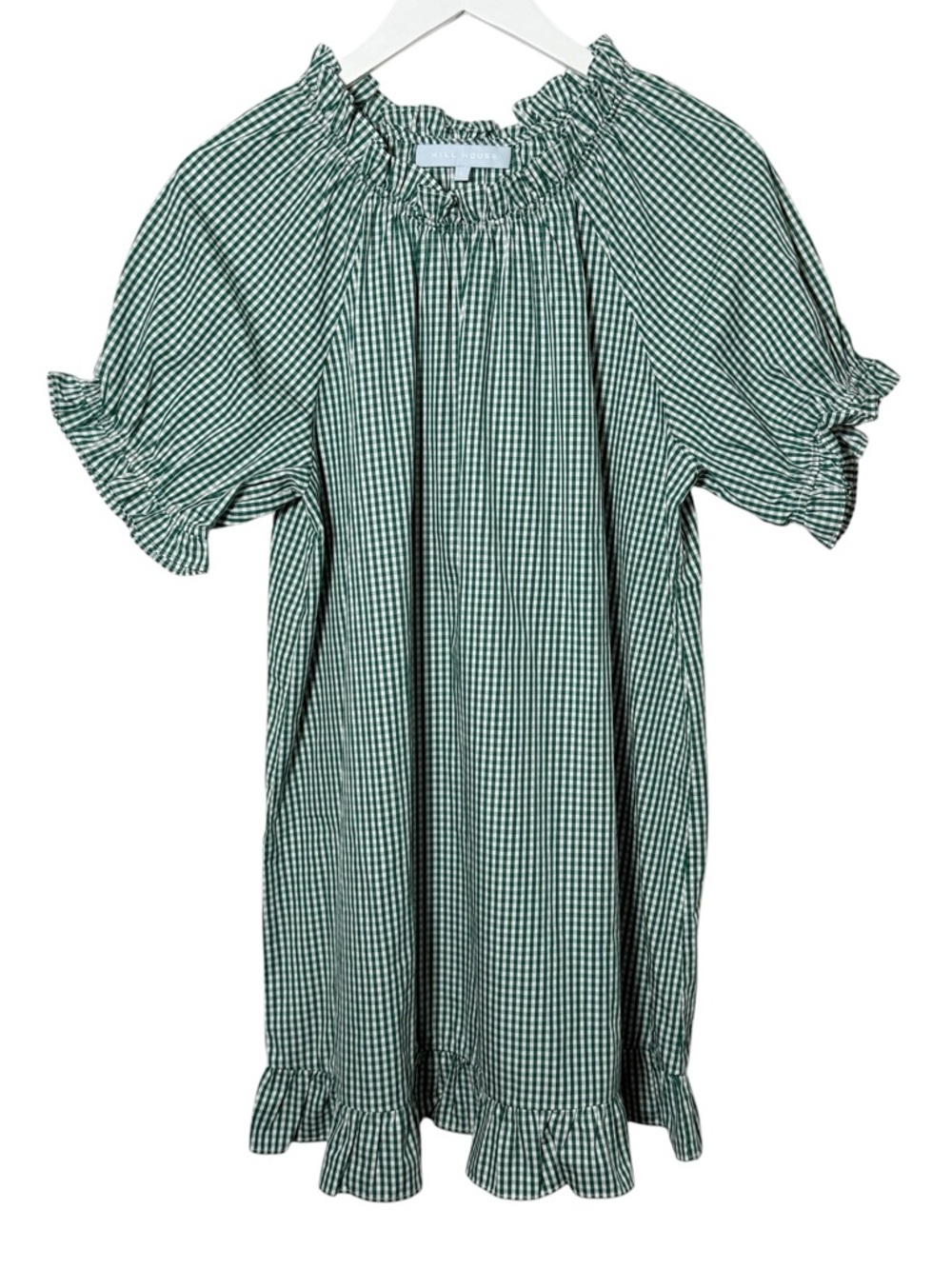 Hill House Katherine Nap Dress in Emerald Green Gingham Size Large - Picture 3 of 10